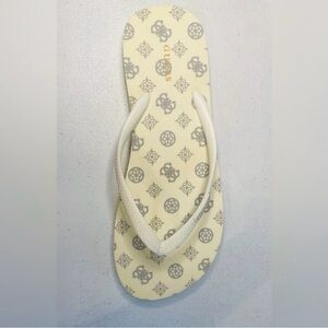Guess Stylish Cream/white and Gray Flip Flops